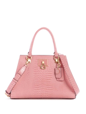 GUESS Stephi Girlfriend Women's Satchels Rose Pink | UK3176ORJ