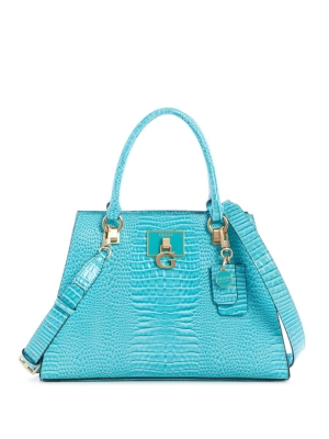 GUESS Stephi Girlfriend Women's Satchels Light Turquoise | UK8259IQJ