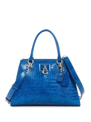 GUESS Stephi Girlfriend Women's Satchels Blue | UK9476MFV