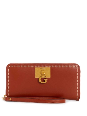 GUESS Stephi Large Zip-Around Women's Wallets Burgundy | UK3605NYM