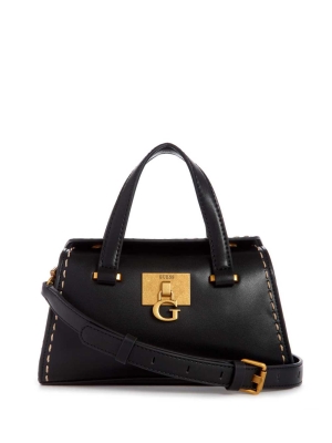 GUESS Stephi Mini Women's Satchels Black | UK6459SYU