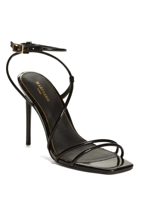 GUESS Strappy Cord Heeled Women's Heels Sandals Black | UK1862KJC