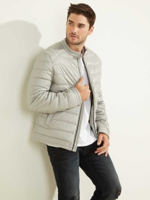 GUESS Stretch Puffer Men's Jackets Grey | UK2845SBH