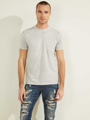 GUESS Sueded Jersey Men's T-Shirts Grey Multicolor | UK0235MPE