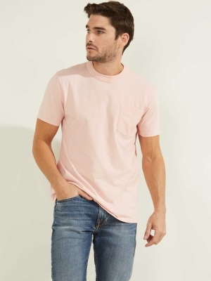 GUESS Sueded Jersey Men's T-Shirts Light Pink Multicolor | UK9357LCE