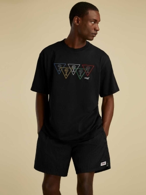 GUESS Summer Games Logo Men's T-Shirts Black | UK4968VNB