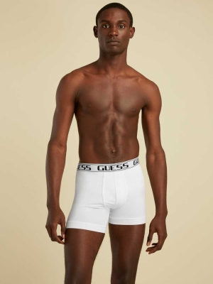 GUESS Summer Games Sport Boxer Briefs Men's Underwear White | UK5289QAD