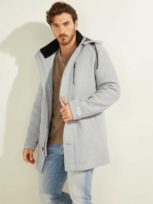 GUESS Urban Wool-Blend Men's Coats Light Grey | UK9023KID