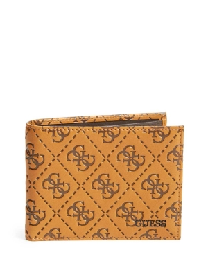 GUESS Vezzola Embossed Billfold Women's Wallets Brown | UK0247YVR