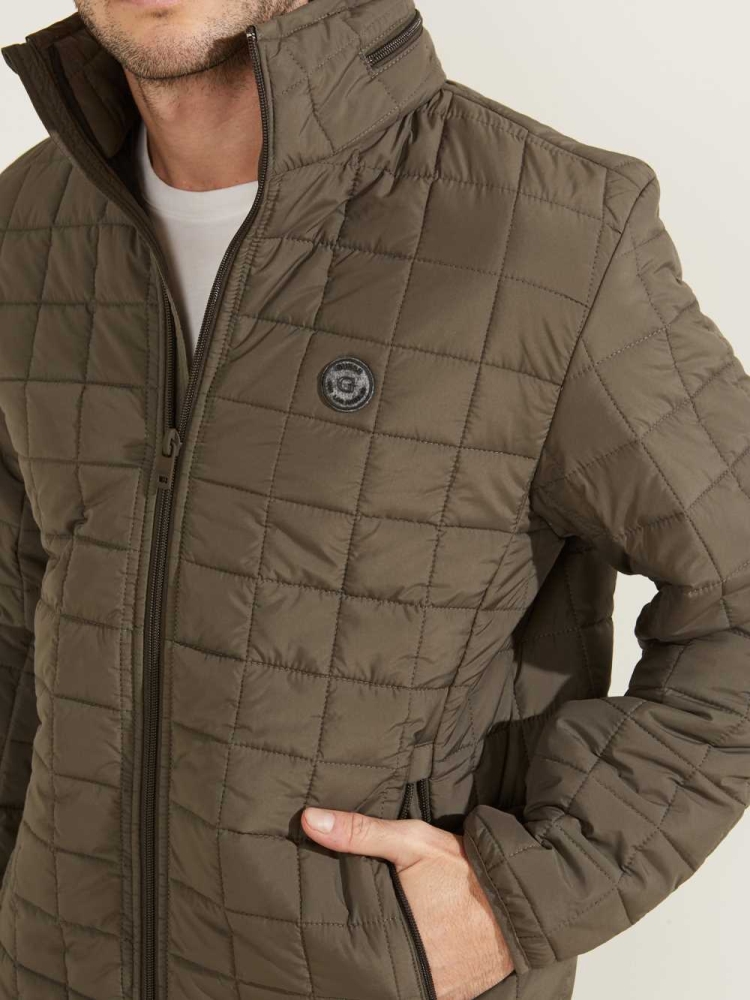 GUESS Active Nylon Puffer Men's Jackets Grey | UK2819KJM