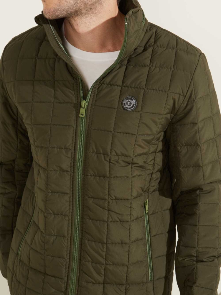 GUESS Active Nylon Puffer Men's Jackets Green | UK9403CHS