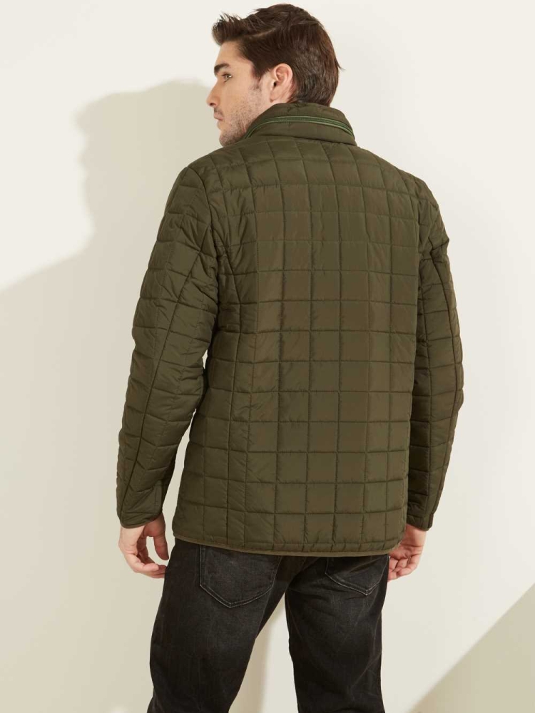 GUESS Active Nylon Puffer Men's Jackets Green | UK9403CHS