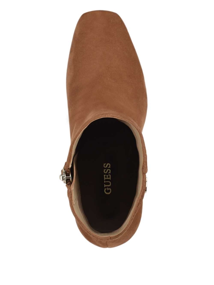 GUESS Adelia Faux-Suede Ankle Women's Booties Brown | UK4620KZN