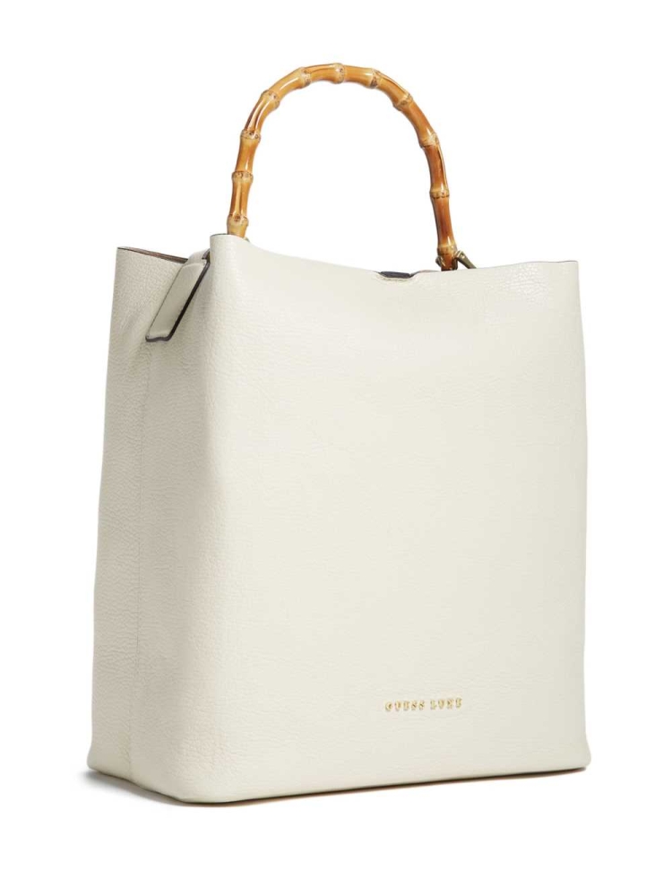 GUESS Aida Leather Hobo Women's Totes White | UK4036OXE