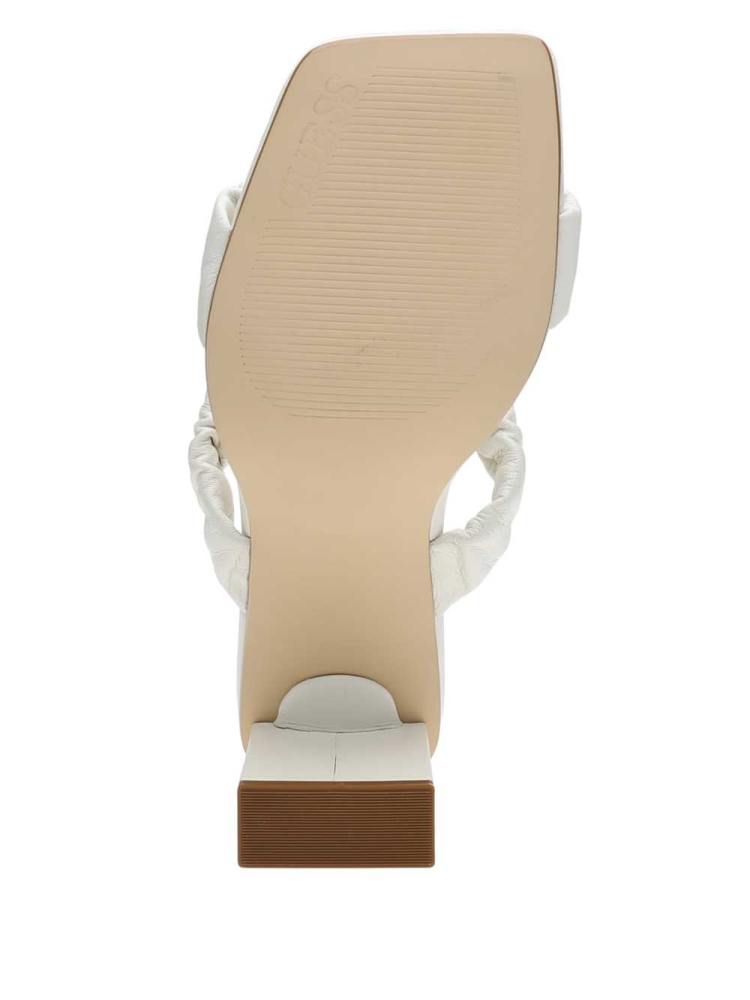 GUESS Aindrea Heeled Mules Women's Heels Shoes White | UK2310HTS