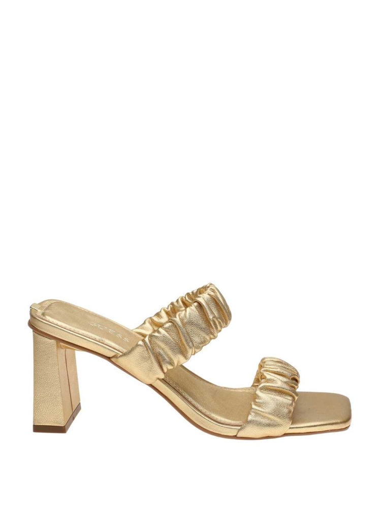 GUESS Aindrea Heeled Mules Women's Heels Shoes Gold | UK5937TZI