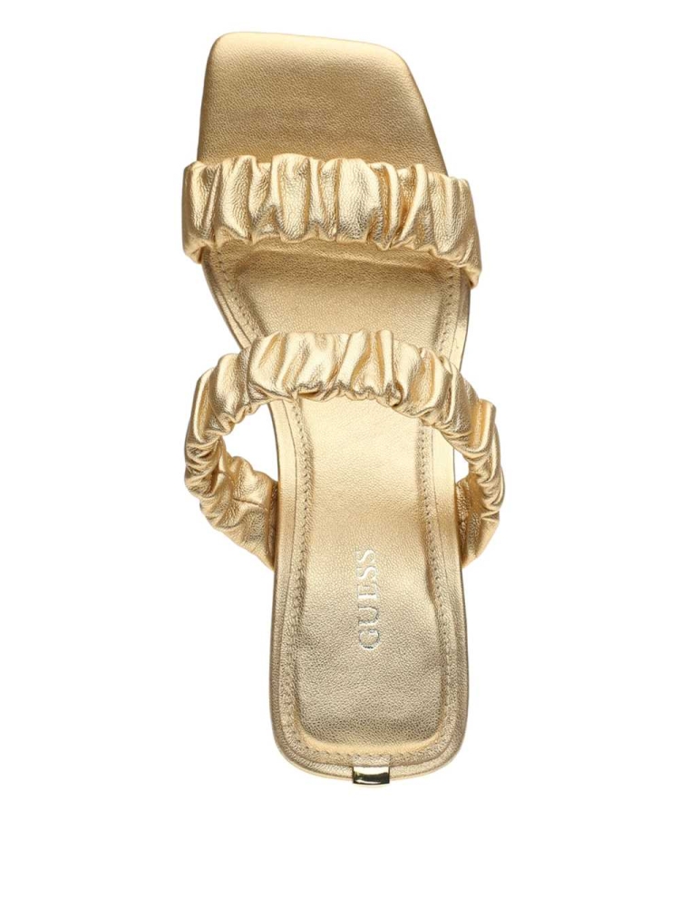 GUESS Aindrea Heeled Mules Women's Heels Shoes Gold | UK5937TZI