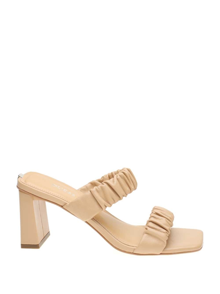 GUESS Aindrea Heeled Mules Women's Heels Shoes Light Beige | UK9076JRI