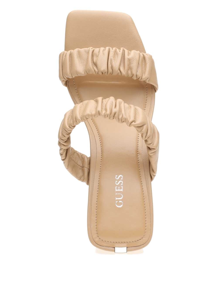 GUESS Aindrea Heeled Mules Women's Heels Shoes Light Beige | UK9076JRI