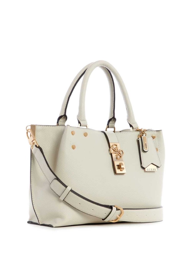 GUESS Albury Small Girlfriend Women's Satchels Grey | UK0628EQL