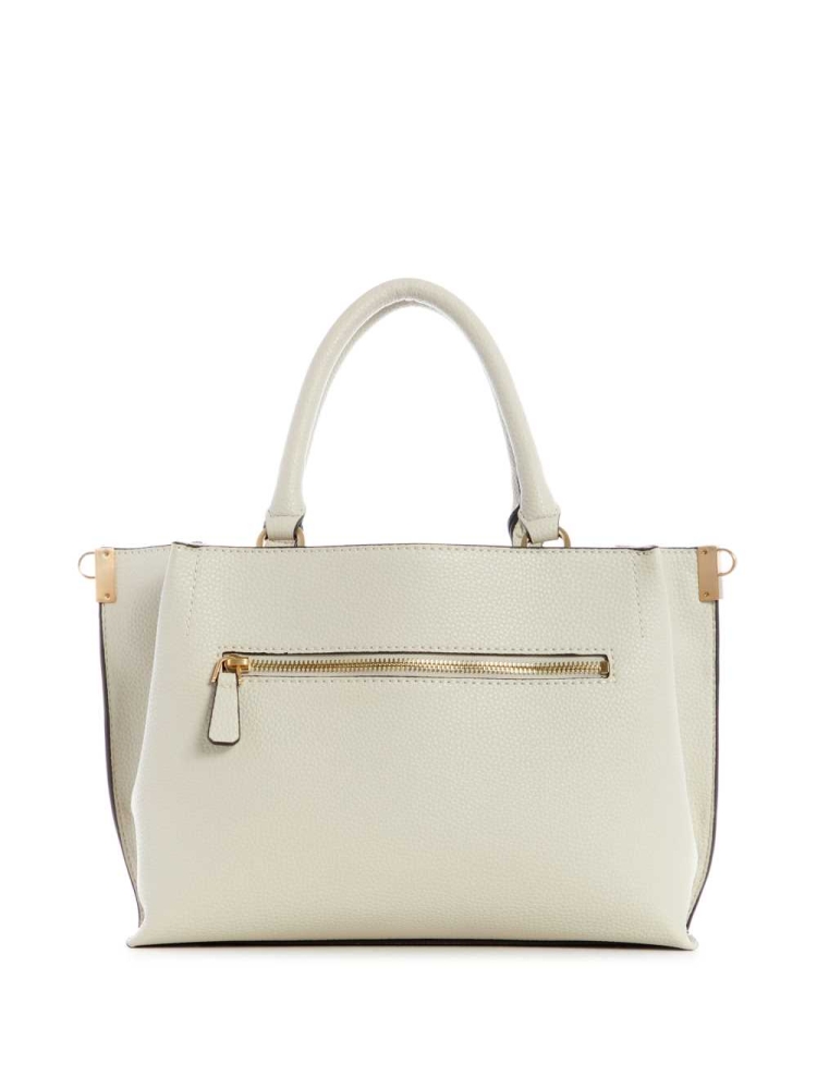 GUESS Albury Small Girlfriend Women's Satchels Grey | UK0628EQL