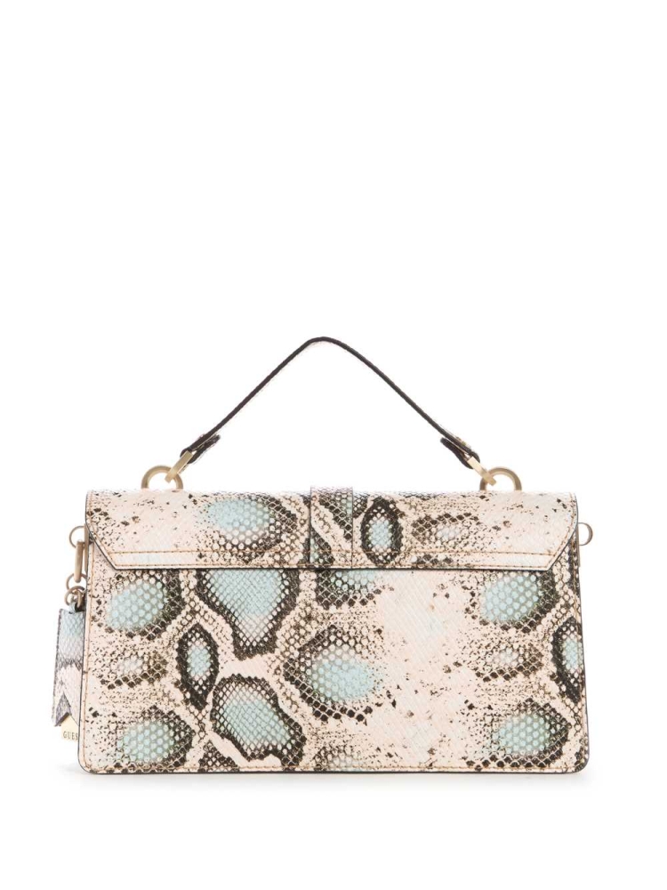 GUESS Albury Top-Handle Flap Women's Crossbodies Snake | UK3547AZV