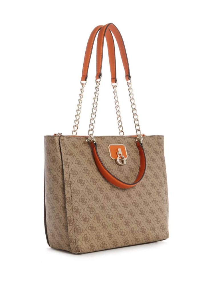 GUESS Alisa Society Women's Totes Orange | UK5468EBP