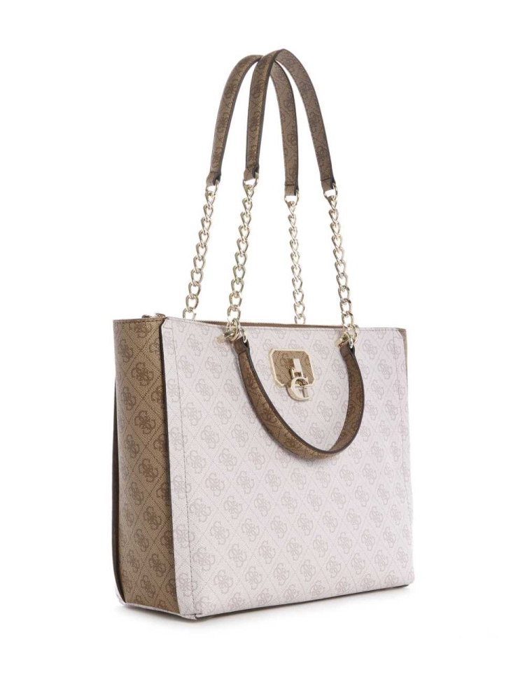 GUESS Alisa Society Women's Totes Silver | UK8935KNR