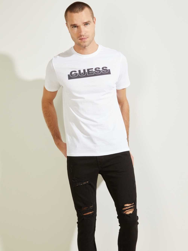 GUESS Apex Men\'s T-Shirts White | UK6910XGY