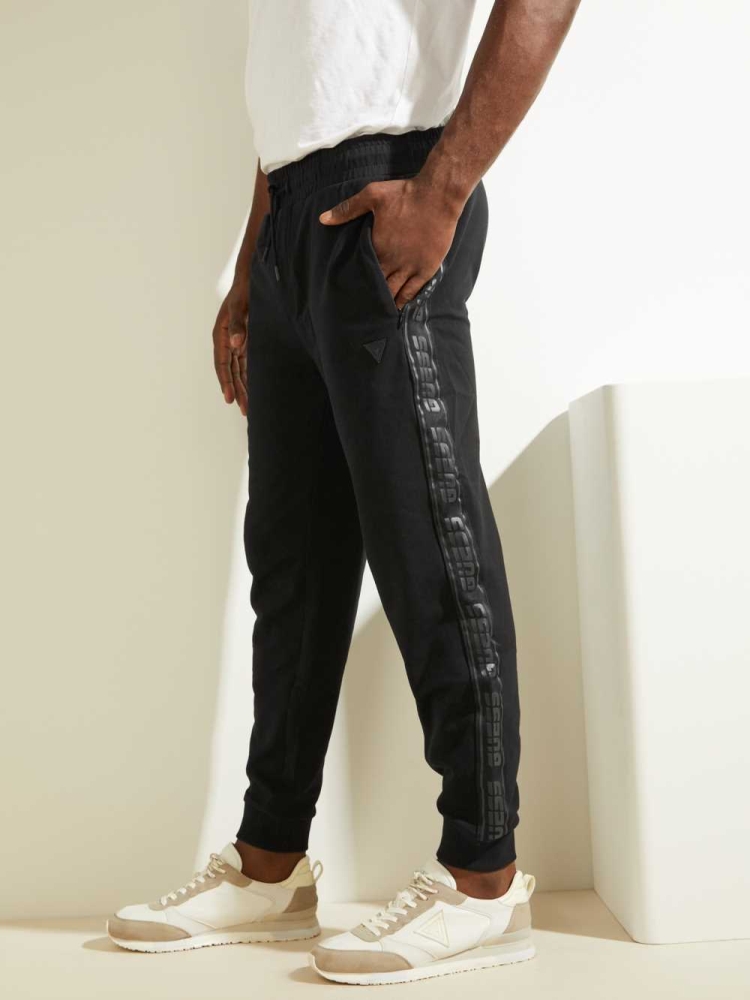 GUESS Arlo Logo Men's Joggers Black | UK9164ETU