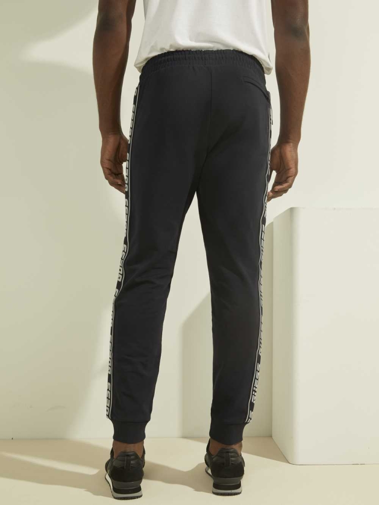 GUESS Arlo Logo Men's Joggers Dark Blue | UK5086FNW