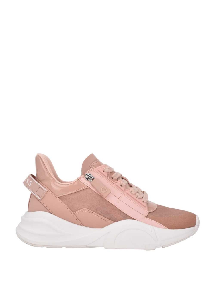 GUESS Bailian Side-Zip Women's Sneakers Light Pink | UK1856TAC