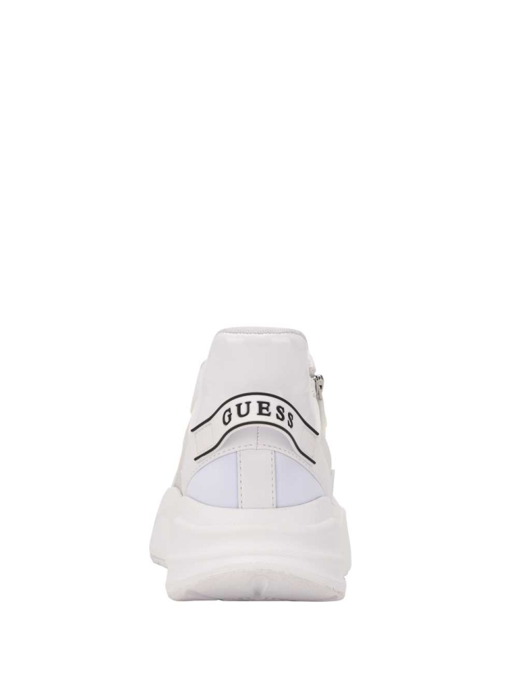 GUESS Bailian Side-Zip Women's Sneakers White | UK7120DGV