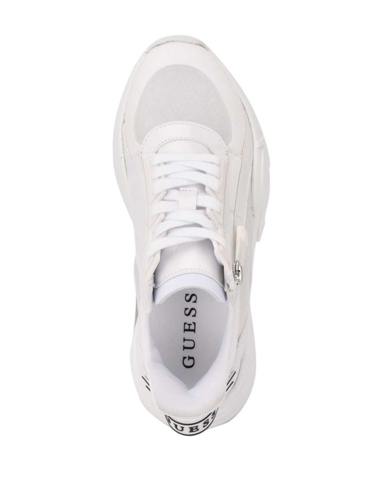 GUESS Bailian Side-Zip Women's Sneakers White | UK7120DGV