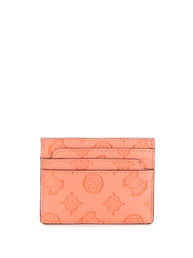 GUESS Bea Card Holder Women's Wallets Coral | UK0671SUI