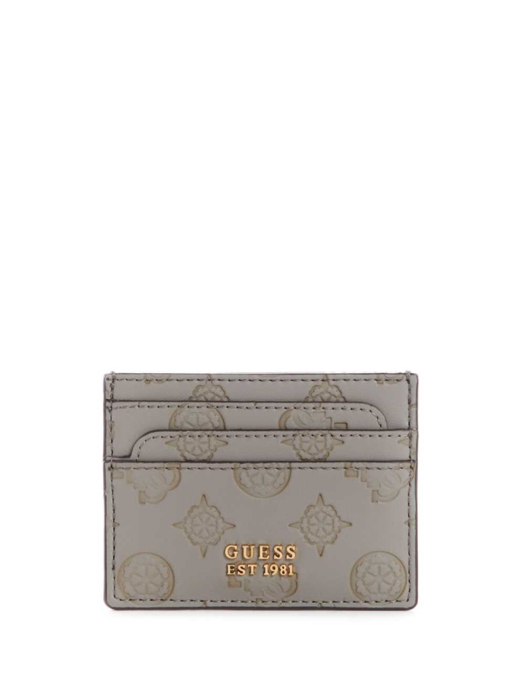 GUESS Bea Card Holder Women\'s Wallets Grey White | UK7349ZTS