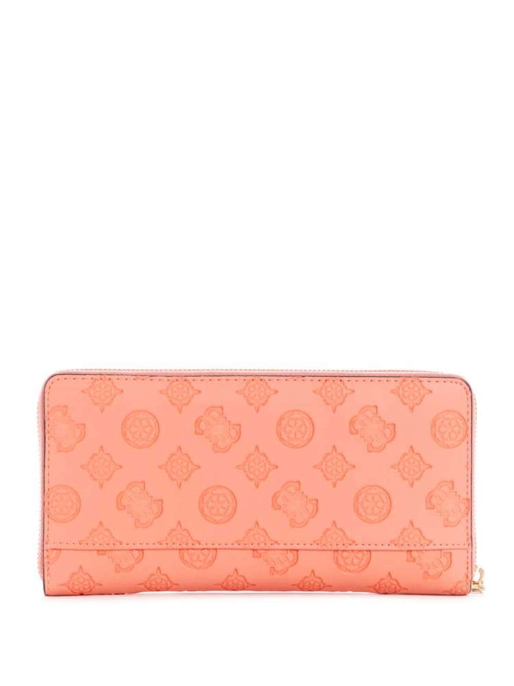 GUESS Bea Check Organizer Women's Wallets Coral | UK2369SVH