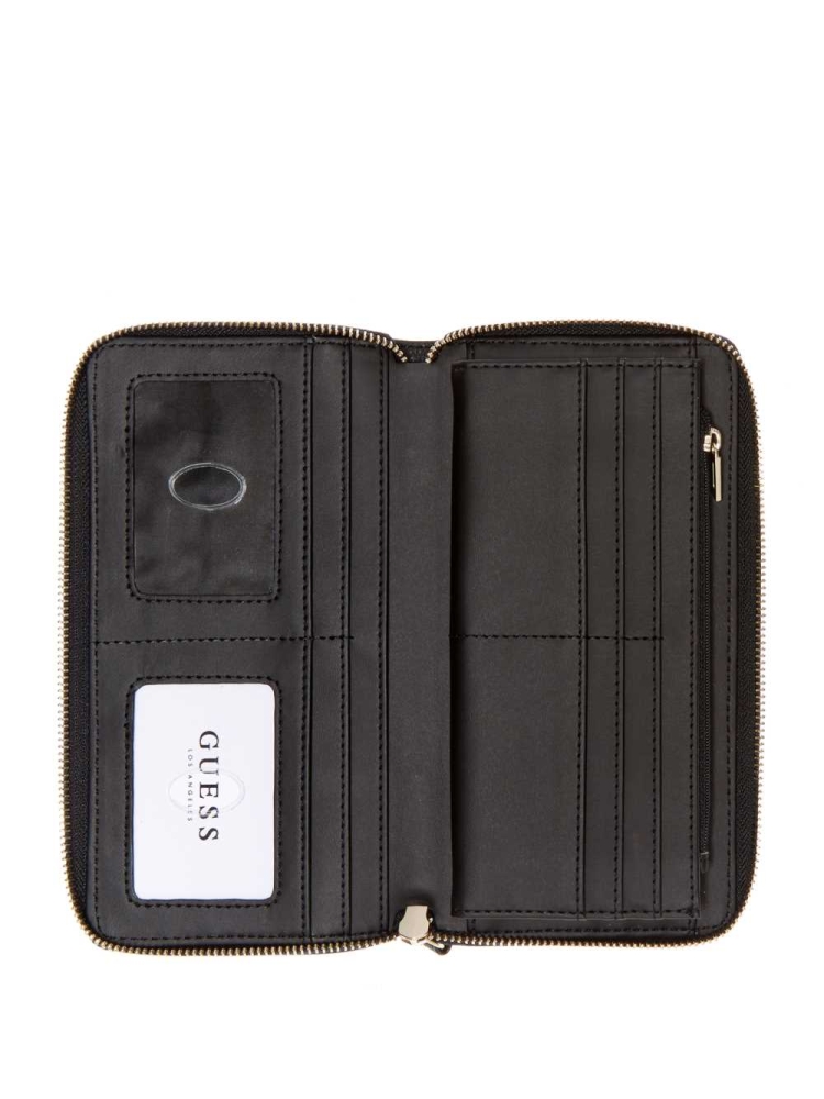 GUESS Bea Check Organizer Women's Wallets Black | UK7394NVC