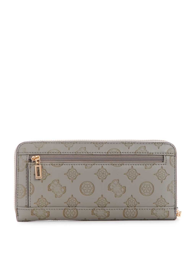 GUESS Bea Large Zip-Around Women's Wallets Grey White | UK3572ELU