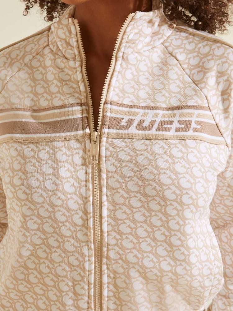 GUESS Brianna Zip-Up Women's Jackets Light Brown | UK2973AXD