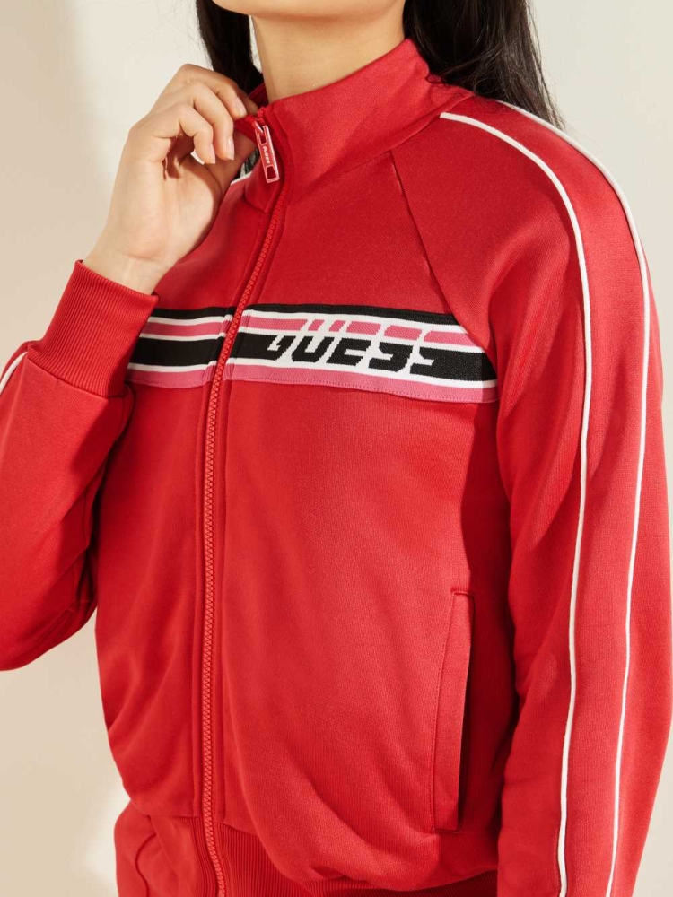 GUESS Brianna Zip-Up Women's Jackets Red | UK5634BZE