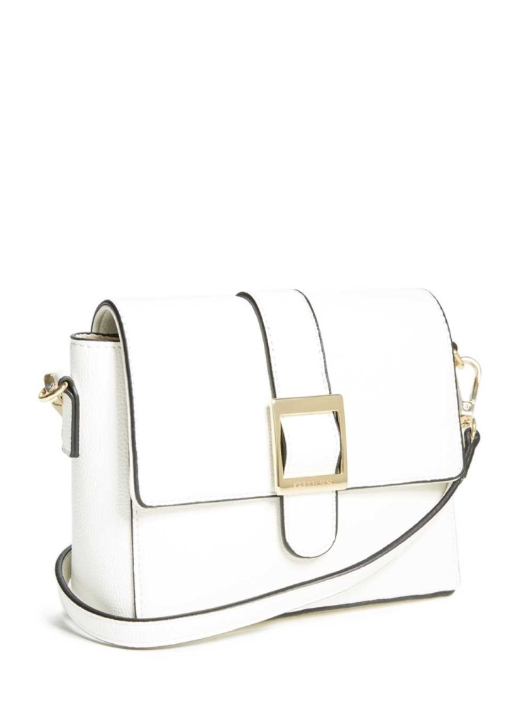 GUESS Cara Buckle Women's Crossbodies White | UK7891UHI