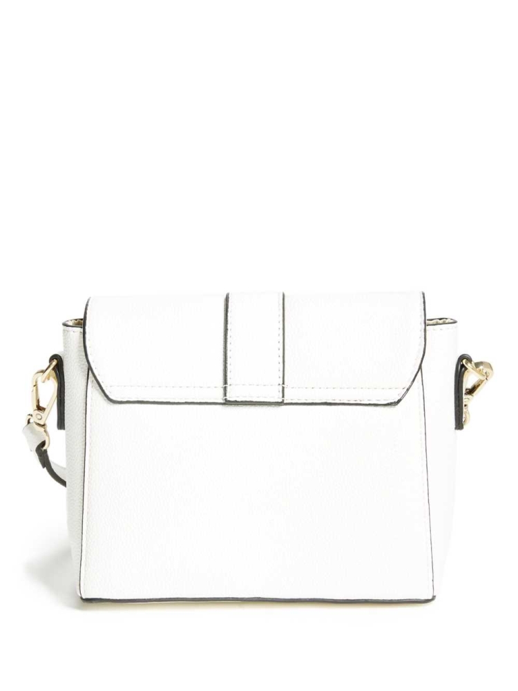 GUESS Cara Buckle Women's Crossbodies White | UK7891UHI