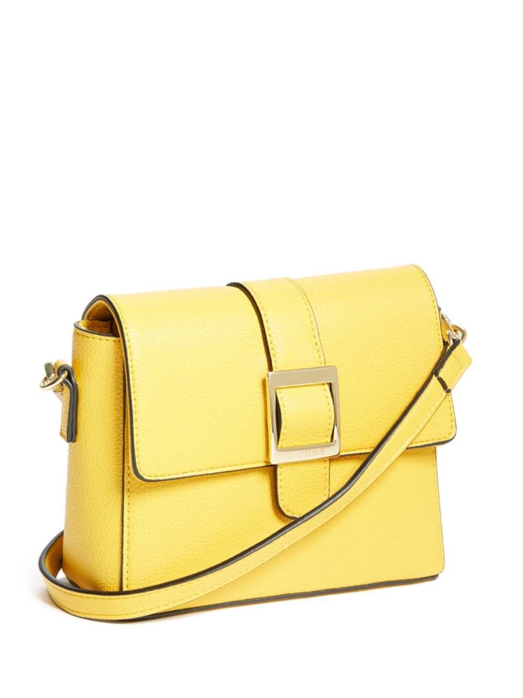 GUESS Cara Buckle Women's Crossbodies Yellow | UK5023FVE