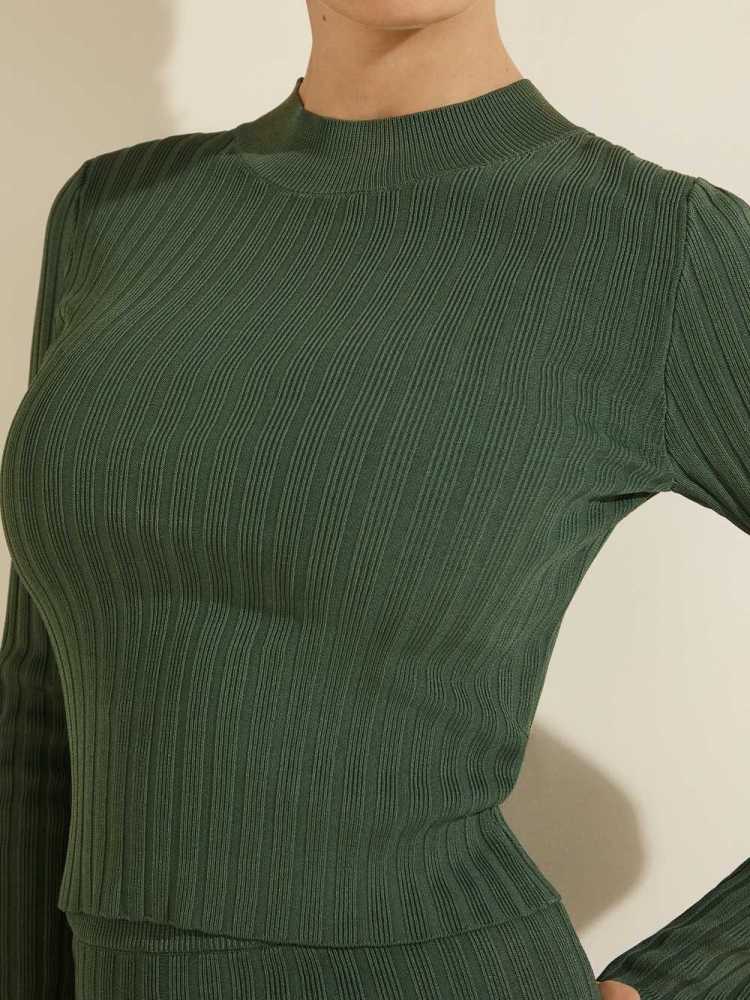 GUESS Caren Ribbed Women's Sweaters Green | UK3197MWJ