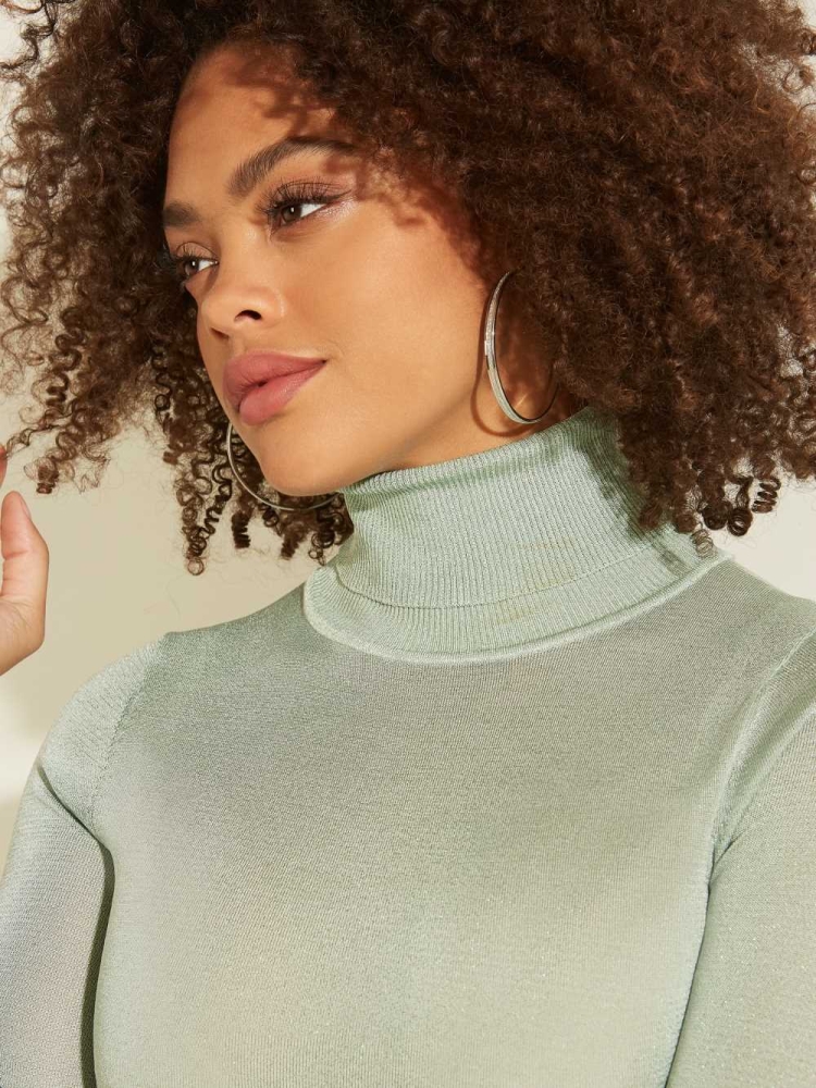 GUESS Cathy Turtleneck Women's Sweaters Light Green | UK6237IQC