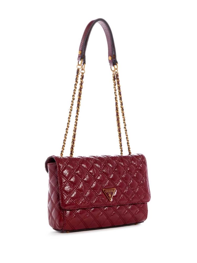 GUESS Cessily Quilted Convertible Women's Crossbodies Red | UK1058PXT