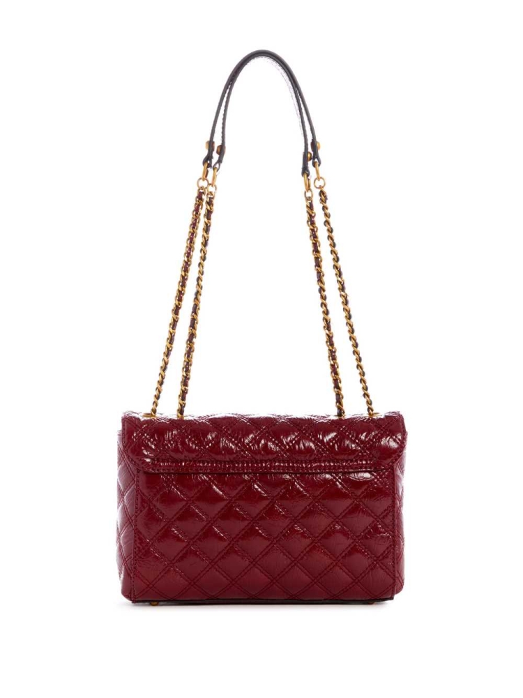 GUESS Cessily Quilted Convertible Women's Crossbodies Red | UK1058PXT