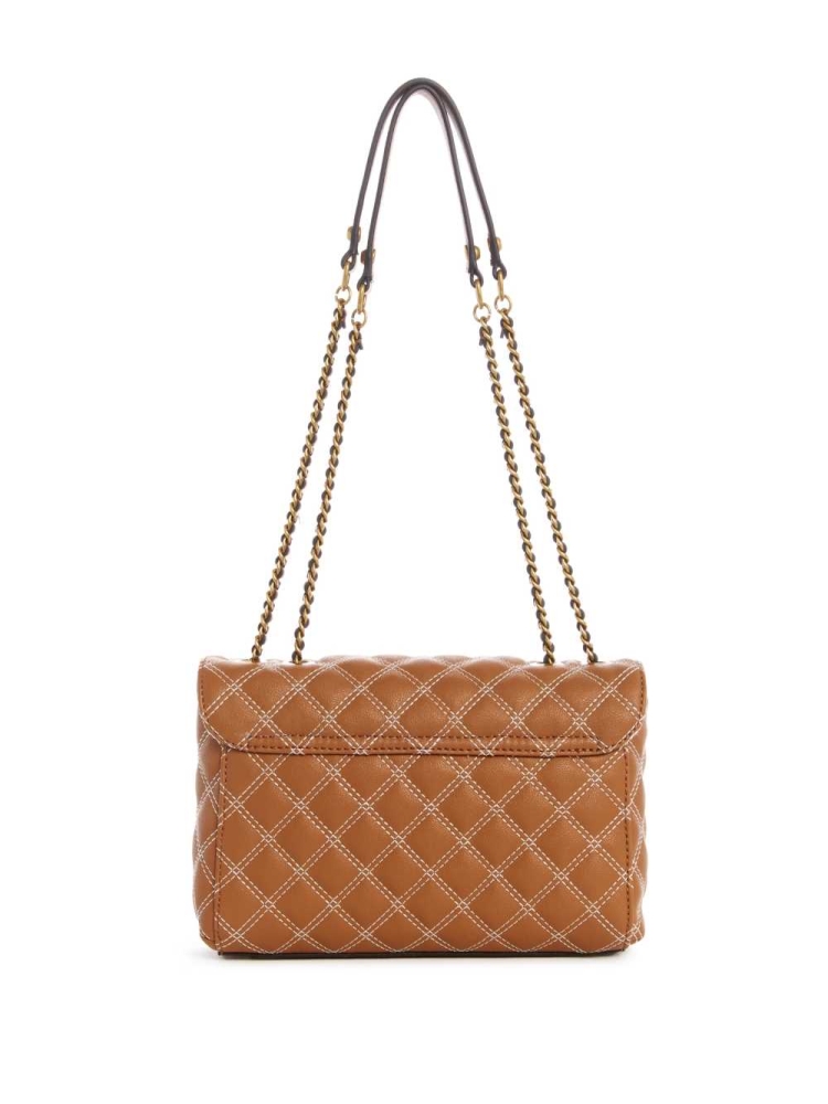 GUESS Cessily Quilted Convertible Women's Crossbodies Brown | UK4029BFD