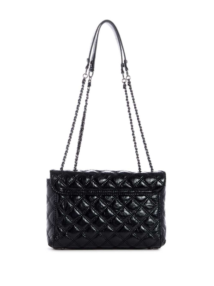 GUESS Cessily Quilted Convertible Women's Crossbodies Black | UK9586SNX